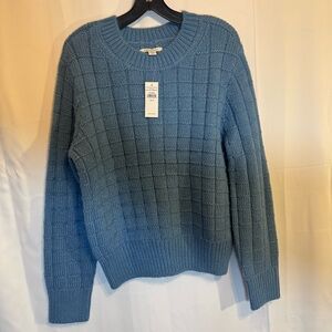 American Eagle Men M Blue Waffle Knit Sweater Crewneck Textured Pullover NWT